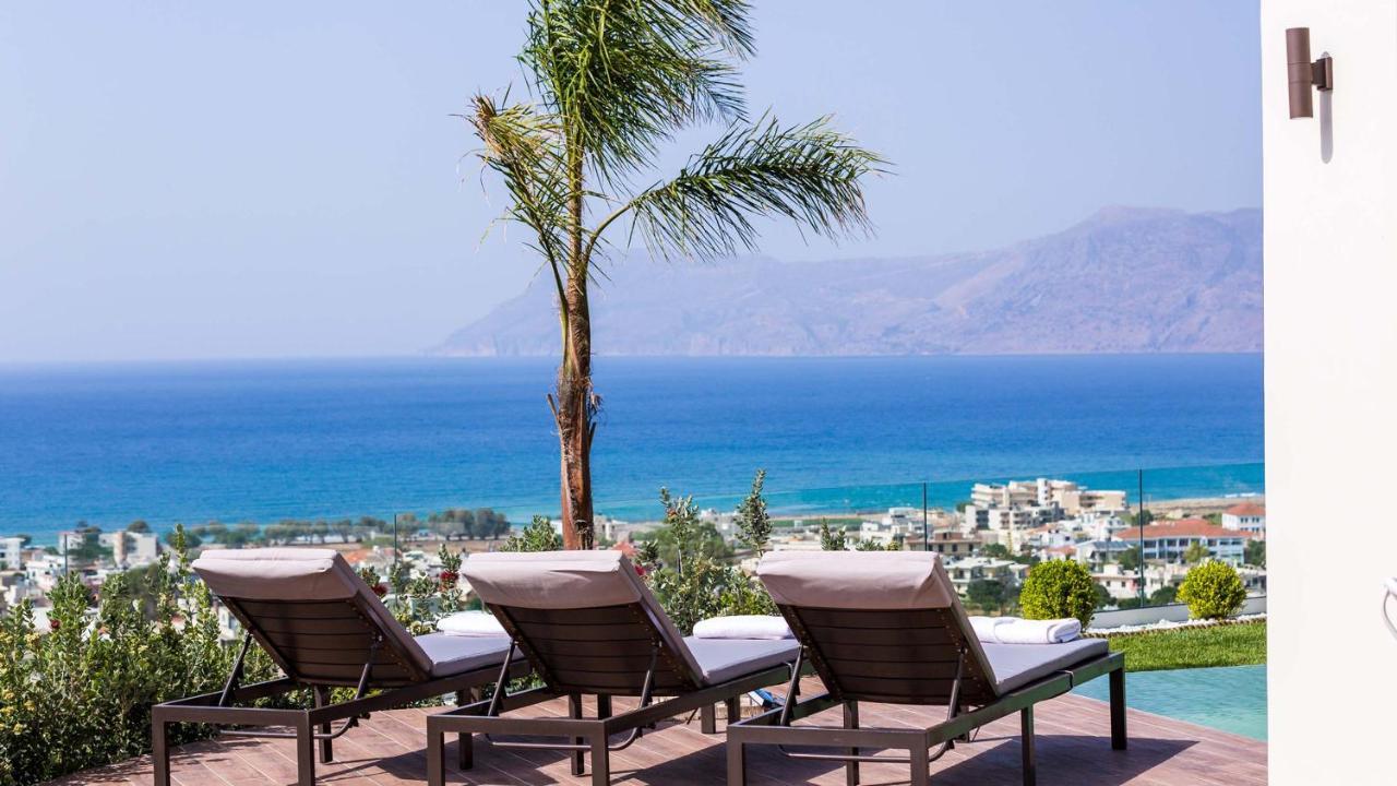 Villa Emilia I Luxury, Amazing Seaview, Next To The Town Kissamos Bagian luar foto