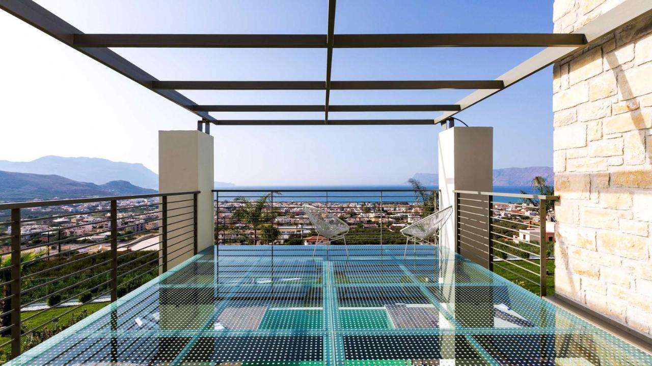 Villa Emilia I Luxury, Amazing Seaview, Next To The Town Kissamos Bagian luar foto