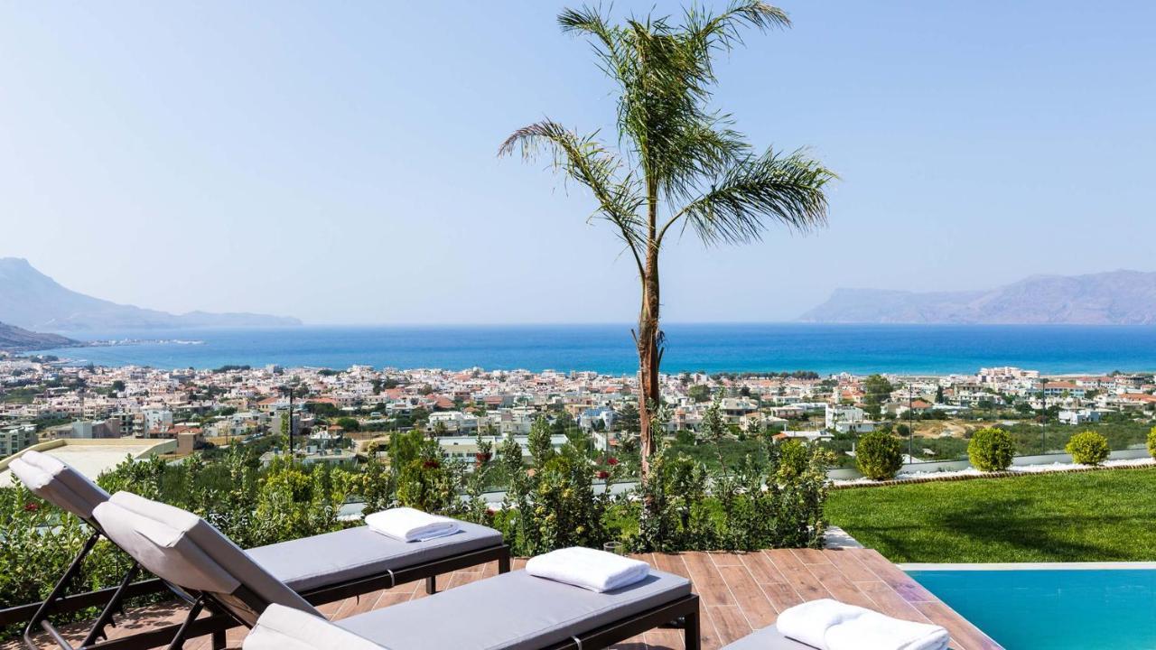 Villa Emilia I Luxury, Amazing Seaview, Next To The Town Kissamos Bagian luar foto