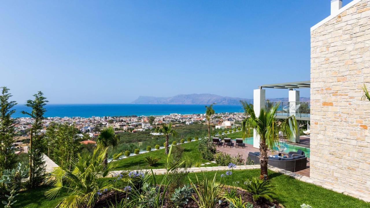 Villa Emilia I Luxury, Amazing Seaview, Next To The Town Kissamos Bagian luar foto