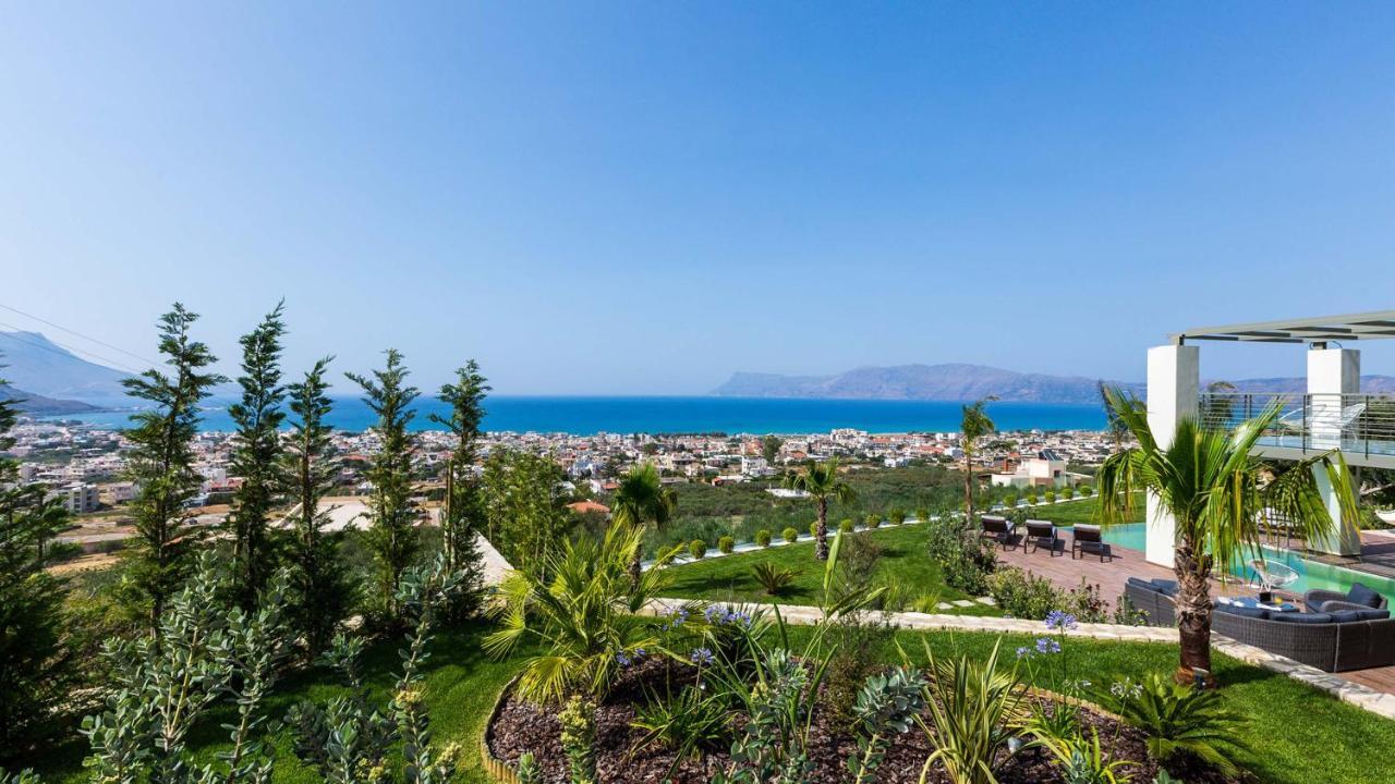 Villa Emilia I Luxury, Amazing Seaview, Next To The Town Kissamos Bagian luar foto
